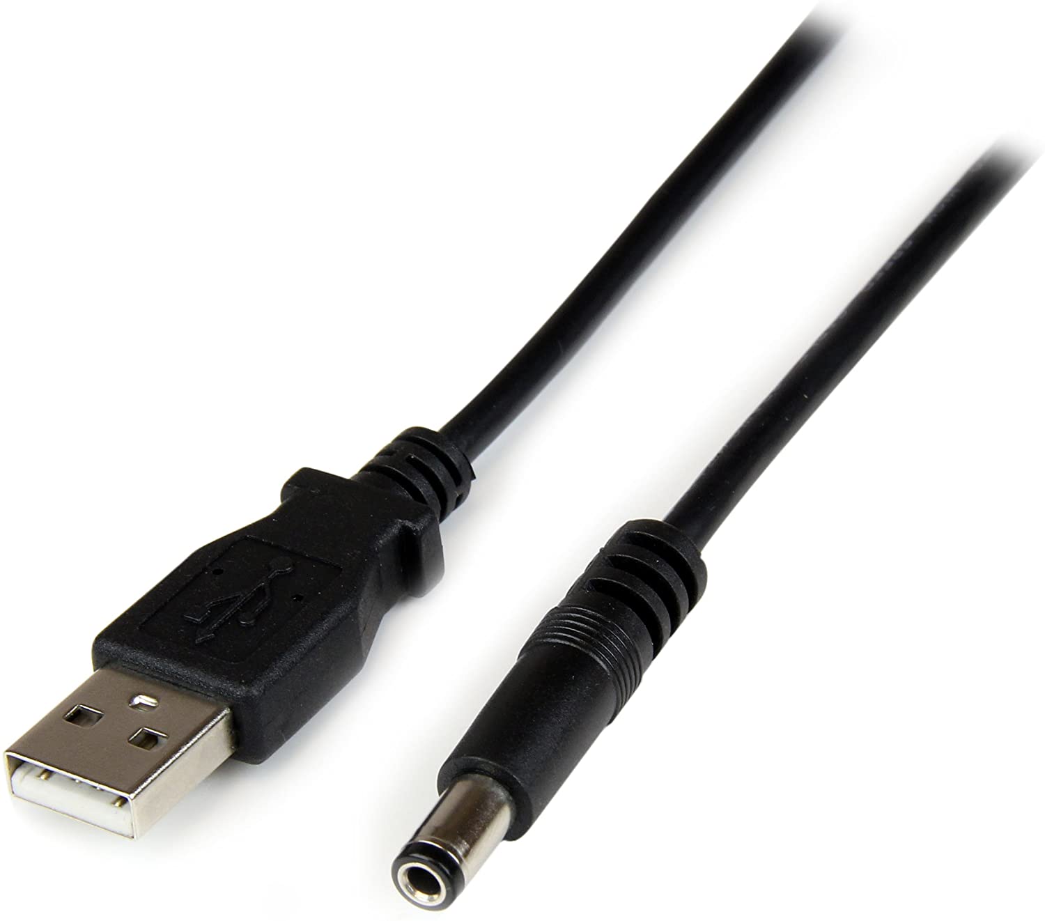 1m USB A - 5.5mm DC, Black, 3 ft/1 m