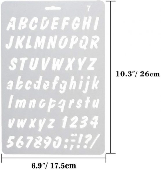 Alphabet Painting 4 PCS Assorted Styles Plastic Number and Letter Artistic Drafting Drawing Templates Stencil Set for DIY Craft Journal Photo Album Scrapbook Schedule Book Diary Art Projects - Image 2