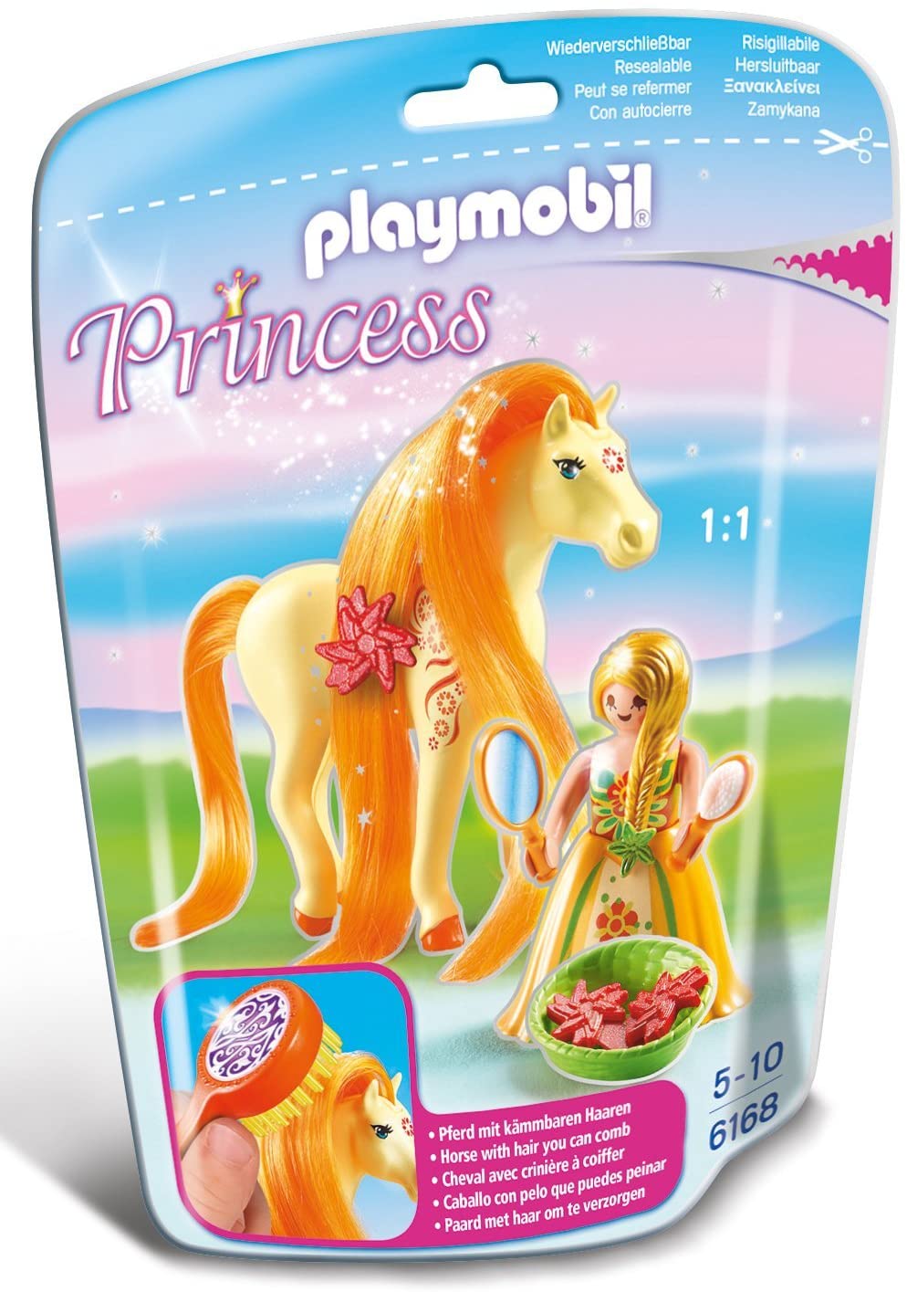 Playmobil 6168 Collectable Princess Sunny with Horse for Grooming and Dressing their Mane Fun Imaginative Role-Play