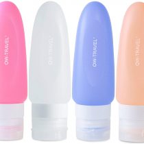 Silicone Travel Bottles for Travel Toiletries (4 Pcs) OW Travel. TSA Compliant Leakproof BPA Free Refillable Squeezable Travel Bottle for Liquids Creams Lotions Travel Shampoo Conditioner Travel Set
