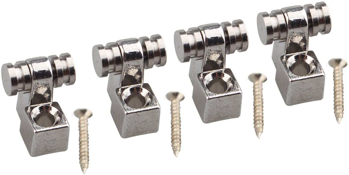 Futheda 4PCS Guitar Roller String Trees Guides Retainer with Mounting Screws Replacement Accessories in Chrome