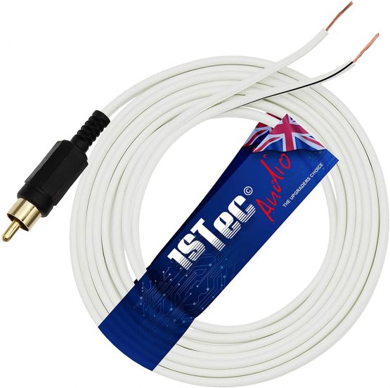1STec 1 x 6m Gold Plated Bose 5.1 Acoustimass Lifestyle 10 15 18 28 48 V and T System Rear or Front Cube Surround Sound Satellite Speaker Wire RCA to Stripped Bare Ends (6 Metre, White) - Image 4