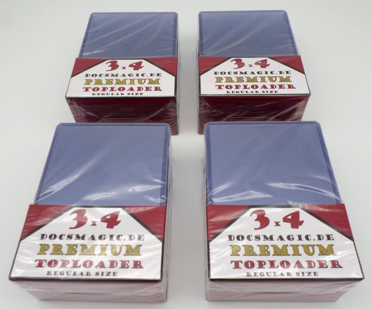 docsmagic.de 4 x 25 Premium Toploader - 3" x 4" - Standard Size - 70 x 96, 4 Packs, Standard 3 x 4 - Premium
