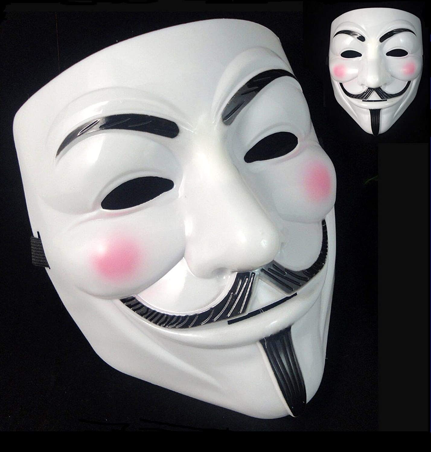 V For Vendetta Mask Adults/Kids Guw Fawkes Mask Anonymous Mask V for Vendetta Face Mask, White, 19.99 x 10.01 x 16.99 cm; 30 Grams