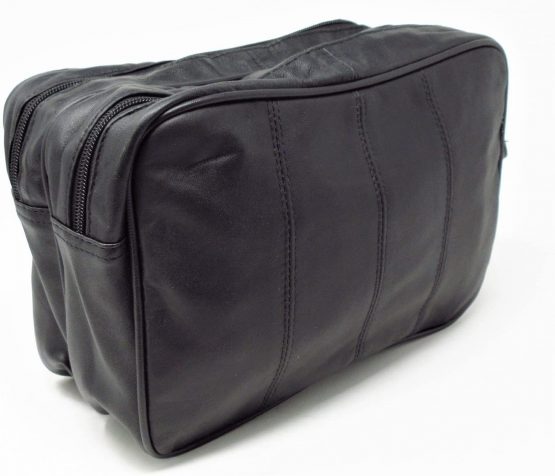Jumbo - Toilet Bag Extra Large, Genuine Real Leather Mens WASH Bag/Overnight Bag (Black) 2017 Model- 4611 - Image 2
