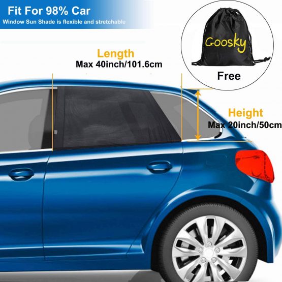 Goosky Car Window Shades for Baby, Car Sun Shades For Kids UV Sun Protection for Adults Pets, Car Blinds Fits Most Vehicles (2Pack) - Image 2