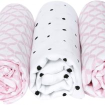 Motherhood Premium Burp Cloths, Cloth Nappies, Muslin Nappies, Set of 3, Oeko-Tex Standard 100, 100% Pure Cotton, 70 x 80 cm, Pink Classics