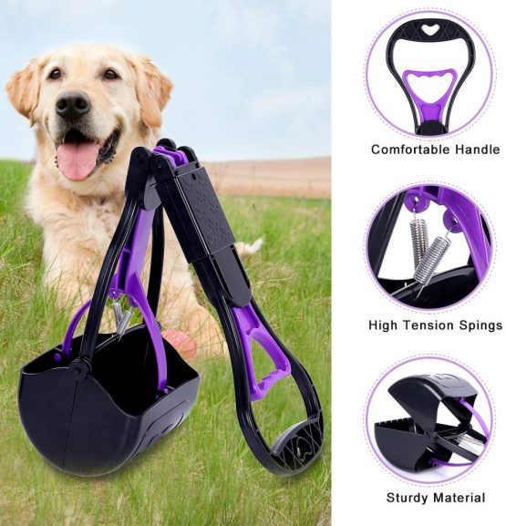 Portable Pet Pooper Scooper for Dogs and Cats, Foldable Dog Poop Scooper for Grass with Long Handle, High Strength Material and Professional Ergonomic Design, Foldable Dog Poop Waste Pick Up Rake - Image 3