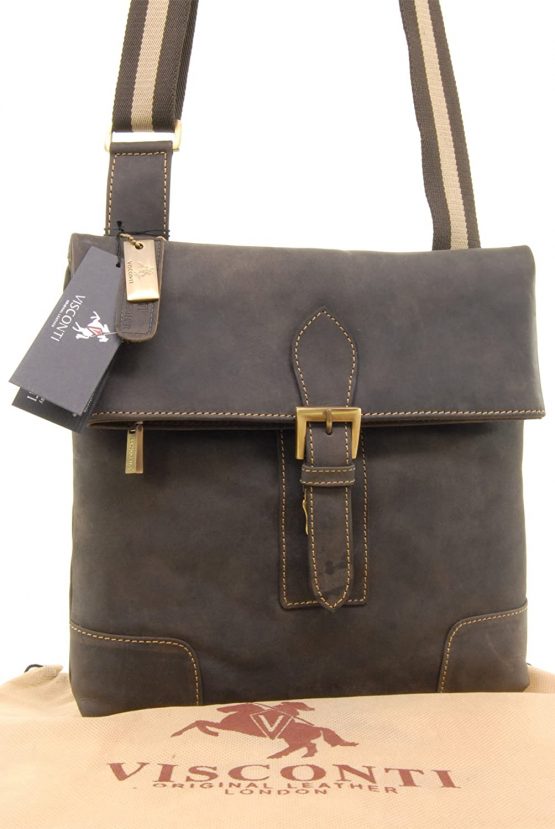VISCONTI - Slim Messenger Bag A5 - Hunter Leather -Flap Over Cross Body Shoulder Bag - 16058 - Oil Brown - Image 3
