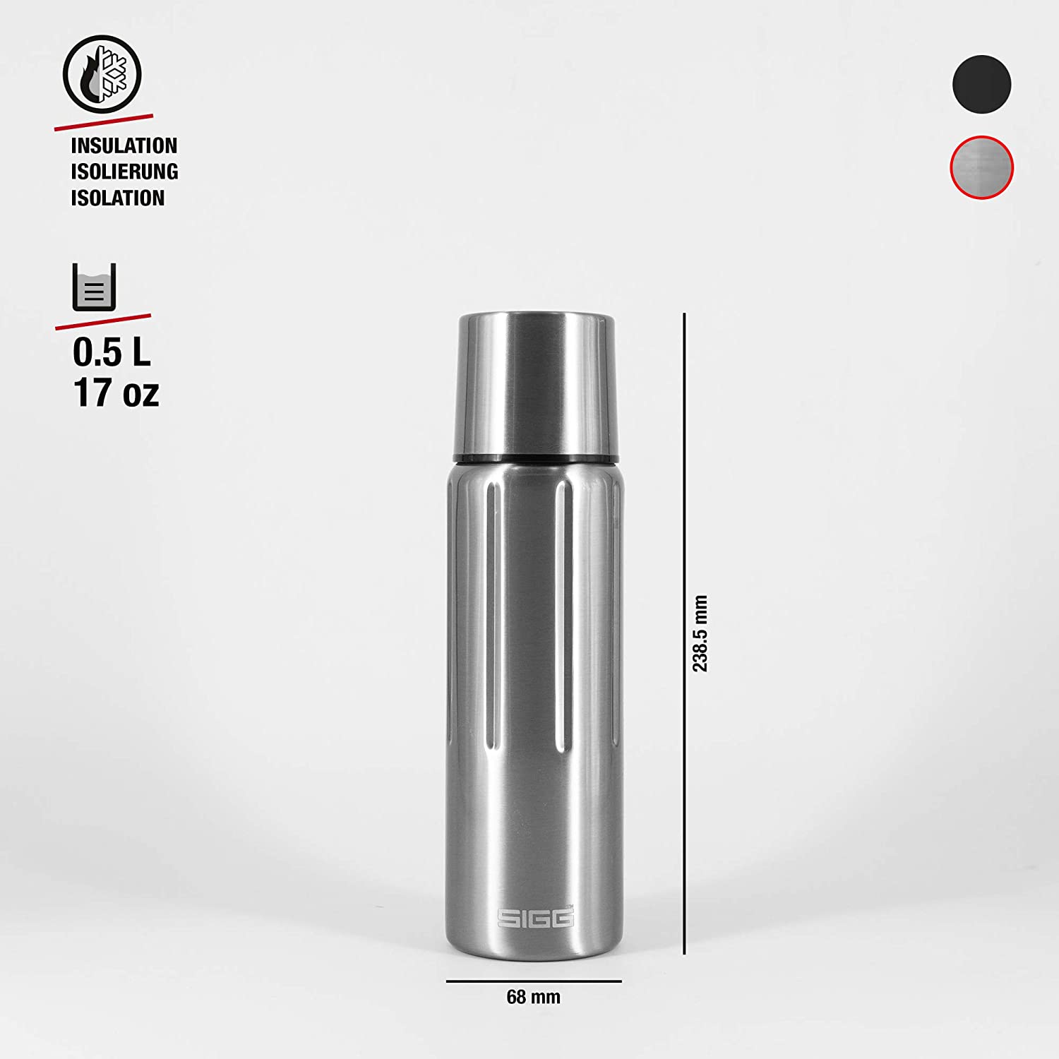 SIGG, Insulated Water Bottle, Thermo Flask Gemstone IBT Brushed, with Cup, Leakproof, Lightweight, BPA Free - Image 4