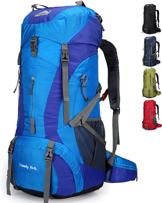 Doshwin 70L Large Backpack Camping Trekking Hiking Travel Rucksack for Women Men (with Rain Cover)