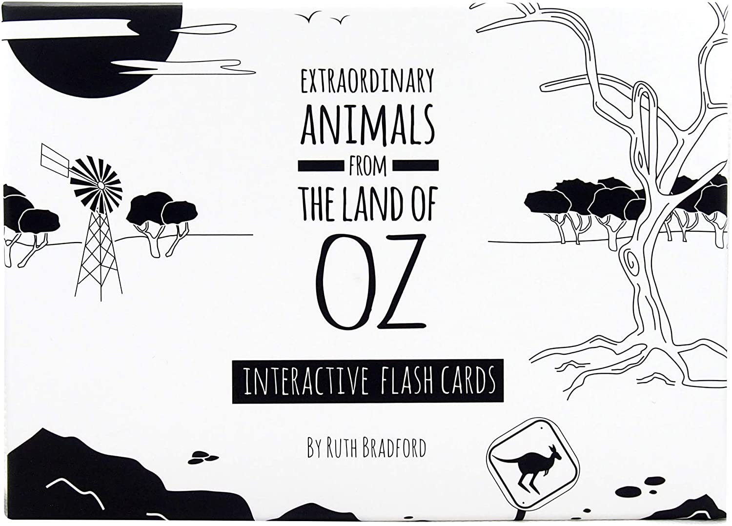 Black and White Baby Flash Cards for Toddlers – Animals from Australia ...