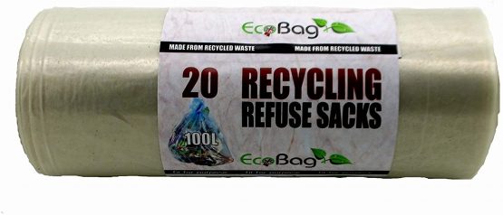 Eco Bag 20 Clear Recycling Bags 100L 88 Gauge - Image 2