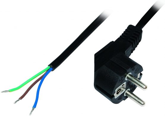 LogiLink CP135 LogiLink 90° Safety Plug to Open Wire Power Cable, 1.5 Meter Length, Black, Black - Image 2
