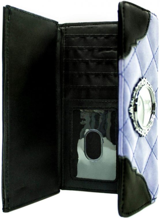 Nightmare Before Christmas Jack & Sally Holding Hands Badge Purple Coin & Card Tri-Fold Purse - Image 3
