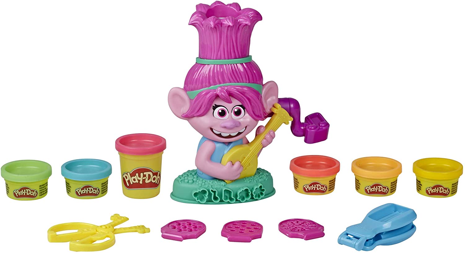 Play-Doh Trolls World Tour Rainbow Hair Poppy Styling Toy for Children 3 Years and Up with 6 Non-Toxic Colours - Image 2