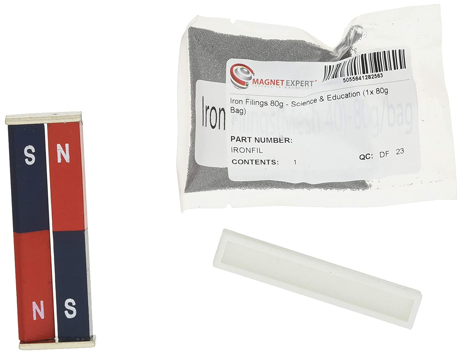 Educational Alnico Bar Magnet & Iron Filings Set for Science Education, Experiments, Students, and Teachers