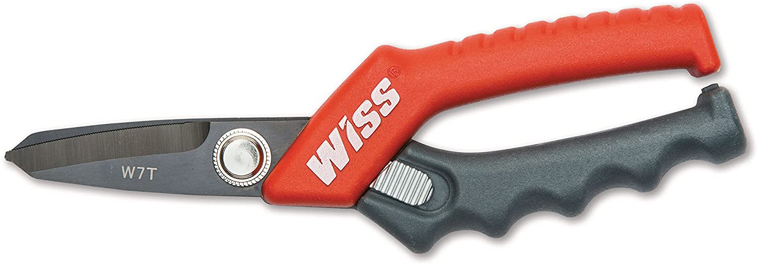 Wiss W7T 178mm/7.5-Inch Titanium Coated Utility Stainless Steel Scissors, Red/Black Handles