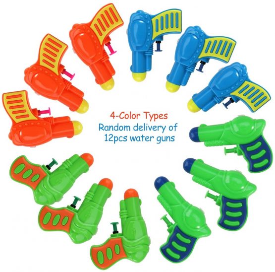 TOYMYTOY 12pcs Plastic Water Squirt Gun Pistol for Kids Watering Game (Random Color) - Image 2