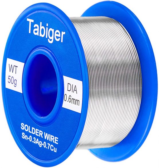 Tabiger 0.6mm Lead Free Solder Wire with Rosin Core for Electrical Soldering and DIY (Net 50g)