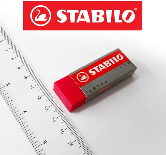 STABILO Legend & Legacy Plastic Rubber Eraser Mixed Set of 6 Erasers -"One of Each Colour" - Image 2