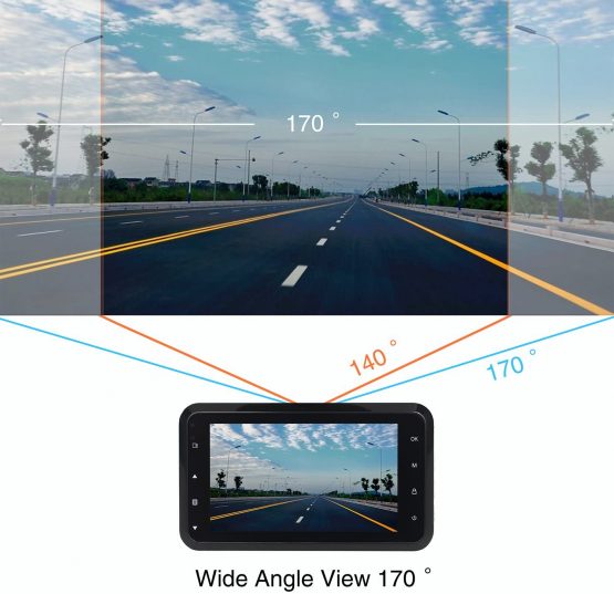 ORSKEY Dash Cam Front and Rear 1080P Full HD Dual Dash Camera In Car Camera Dashboard Camera Dashcam for Cars 170 Wide Angle HDR with 3.0" LCD Display Night Vision Motion Detection and G-sensor - Image 4