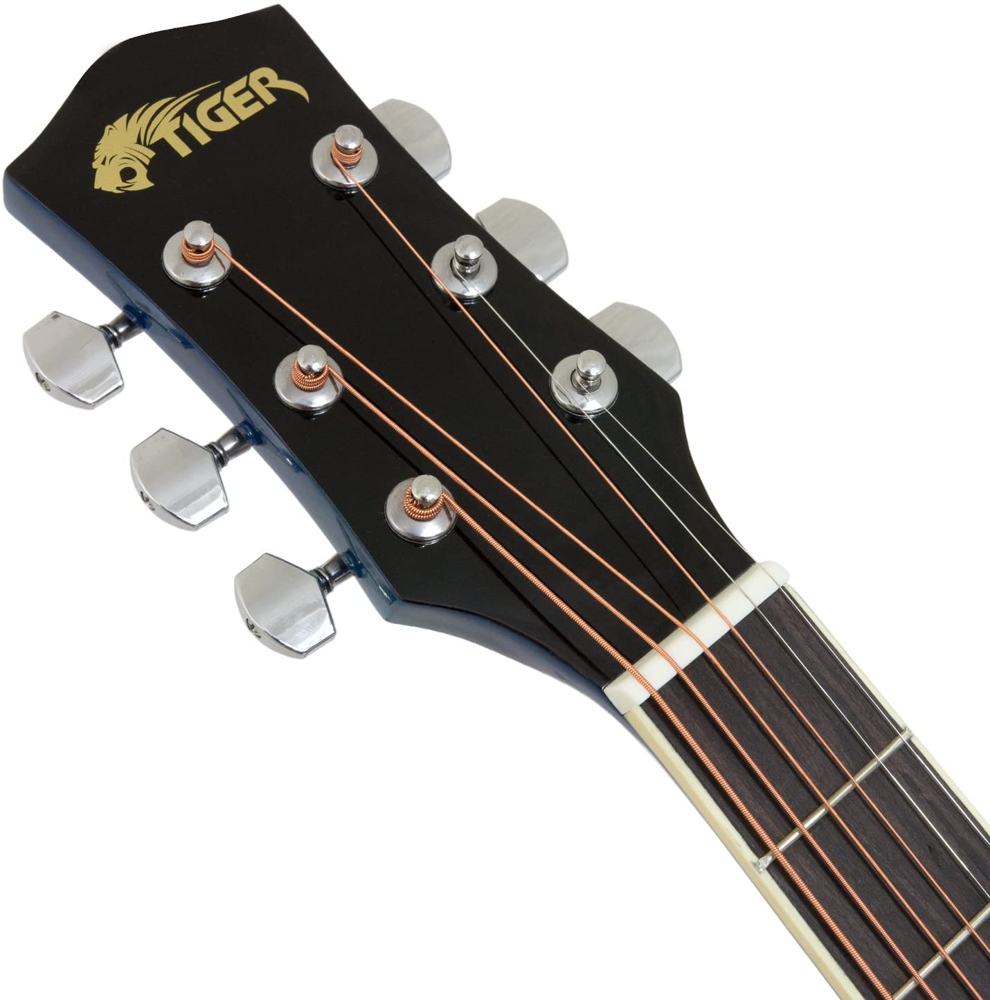 Tiger ACG1-BL Acoustic Guitar with Steel Strings, Small Body 4/4, for Beginners aged 11+, Bag, Strap, Spare Strings - Image 3