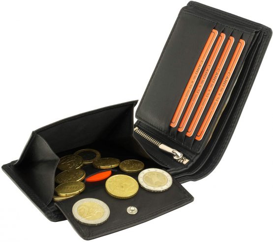 Faer® Men's Leather Wallet Brown/Black with RFID Protection Real Leather Wallet Used Look # VO19 (Black) - Image 4