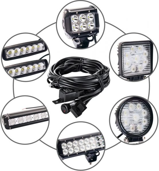 WOWLED Wiring Harness Switch Relay Kit for Connecting 2 LED Truck Driving Light Bar SUV 4WD ATV - Image 3