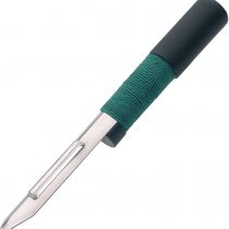 KitchenCraft Traditional Lancashire Potato Peeler, Plastic / Stainless Steel, Black / Green, 16cm