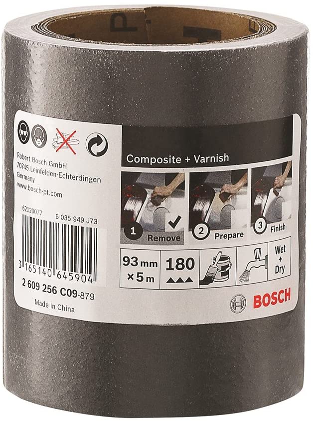Bosch 2609256C09 93 mm x 5 m Sanding Roll, Black