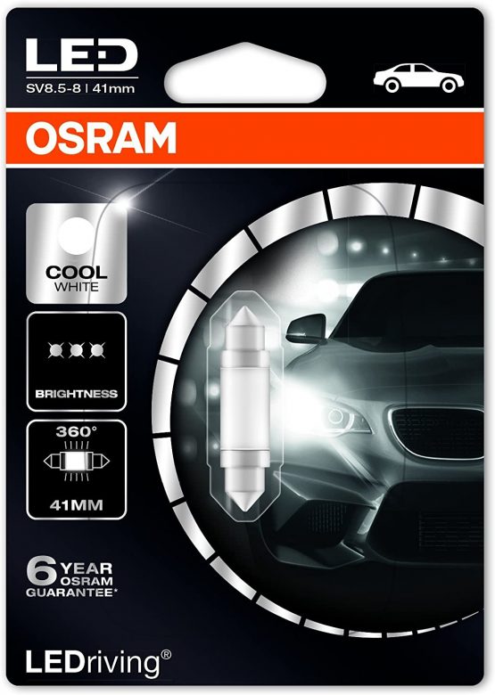 OSRAM LED Premium Retrofit SV8.5-8 41mm, C5W, interior lights, 6499CW-01B, Cool White, 12V, single blister (1 piece)