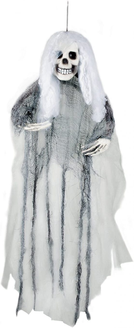 Boland 31114 72006 Decoration Skull Ghost Bride, White/Black