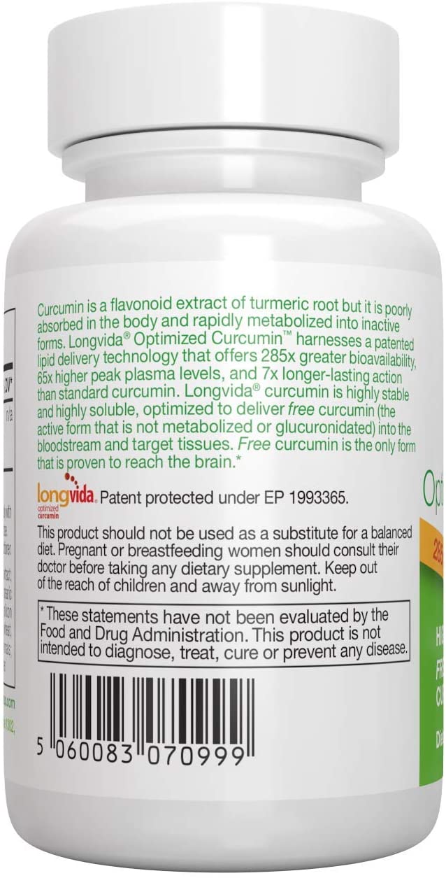 Igennus Longvida Optimised Curcumin 500mg, High Dose & 285x Increased Bioavailability, Rapid Absorption with Sustained Action - Image 4