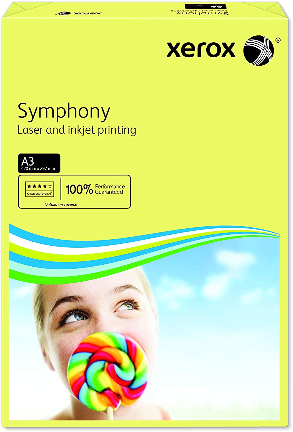 Xerox Symphony Pastel 003R91957 Printer/Copier Paper Coloured DIN A3 80 g/m² 500 Sheets Suitable for Colour Laser and Inkjet Printers/Yellow - Image 2