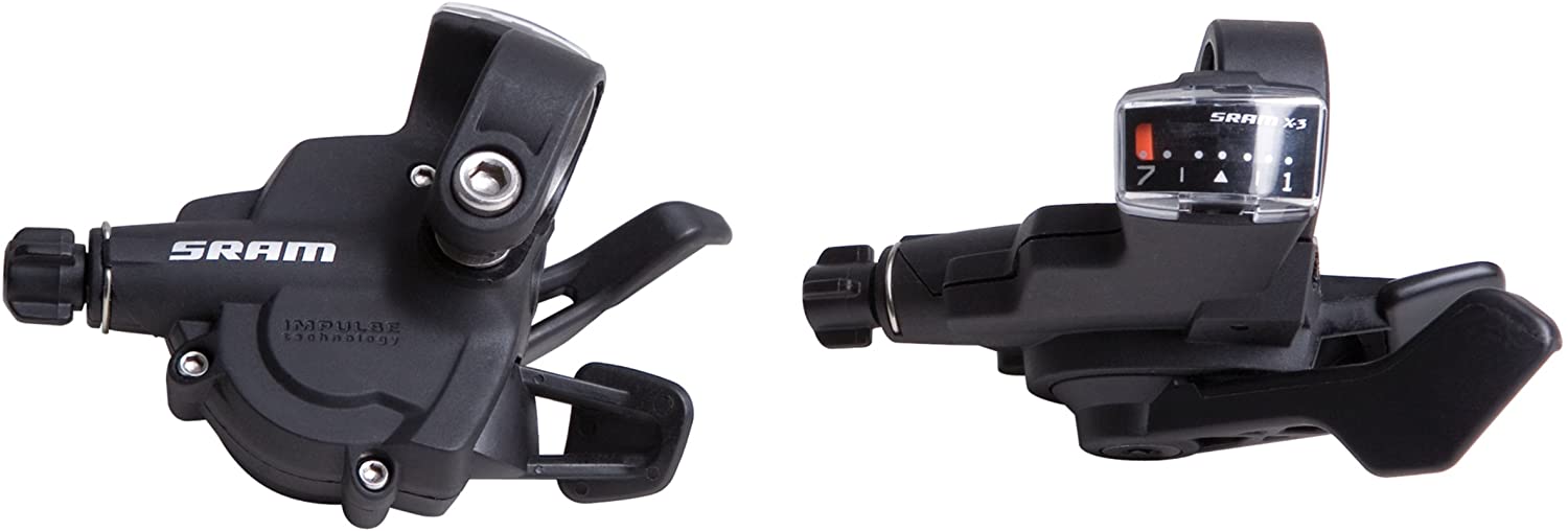 SRAM Sram 147221 X3 Shifter Trigger Set 3 x 7, Black, Blackone, 7 Speed Rear