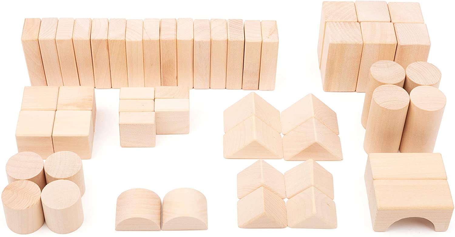 Small Foot 11396 Natural Wooden Building Blocks, made of Wood, FSC 100%-Certified, A Stable Building Set, Multicolored, Large - Image 2