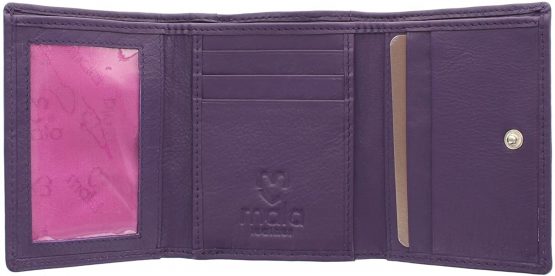 Mala Leather Origin Collection Compact Leather Purse with RFID Protection 3273_5 Purple - Image 4