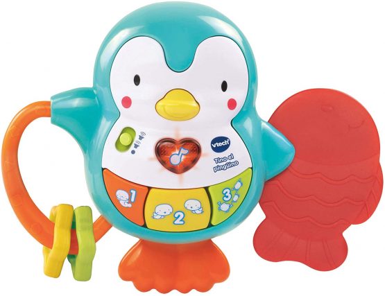VTech - Tino the Penguin, Baby Toy, Teething and Interactive Rattle with Activities to Discover Animals, Numbers, Colors and Fun Songs - Image 2
