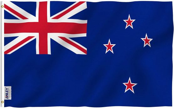 Anley Fly Breeze 3x5 Foot New Zealand Flag - Vivid Color and UV Fade Resistant - Canvas Header and Double Stitched - New Zealander Kiwi National Flags Polyester with Brass Grommets 3 X 5 Ft