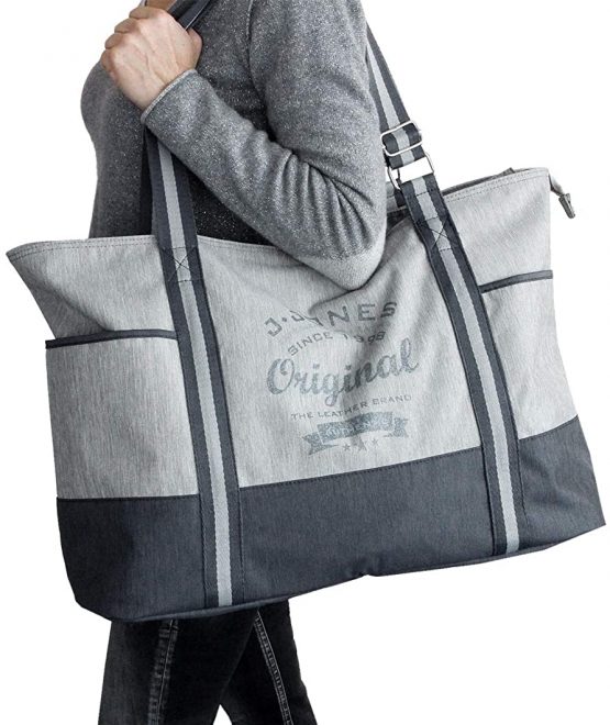 J JONES JENNIFER JONES Large Shopper XXL Canvas Shoulder Bag Leisure Bag 2 Colours - Image 4