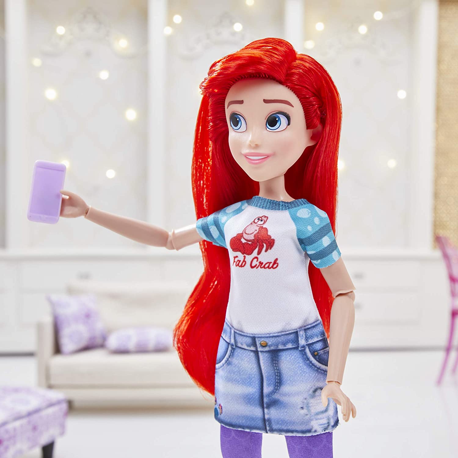 Disney Princess Comfy Squad Ariel, Ralph Breaks the Internet Movie Fashion Doll with Comfy Clothes and Accessories - Image 3