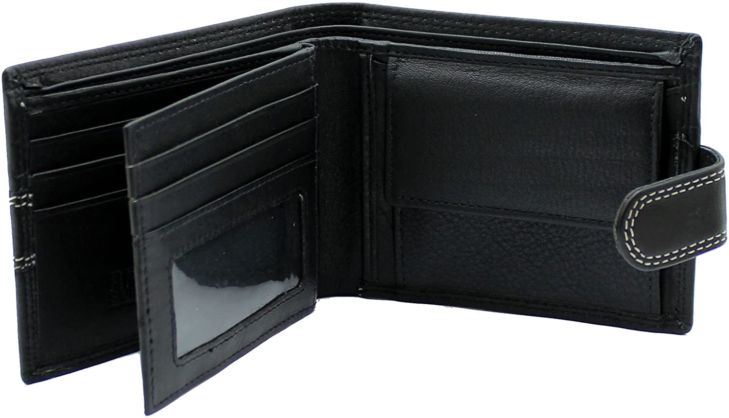 STARHIDE Mens RFID Safe Blocking Leather Passcase Wallet Black with Coin Pocket Gift Boxed 1120, 12cm x 9cm x 2cm - Image 2
