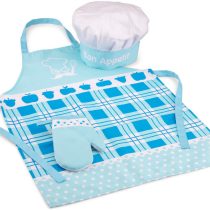 New Classic Toys 10681 Set Blue Incldued Apron, Chef's hat, Oven Mitt for Kids Cooking Simulation Educational Color Perception Toy for Preschool Age Toddlers Boys Girls