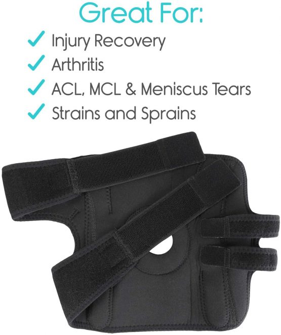 Vive Hinged Knee Brace - Open Patella Support Wrap for Women, Men - Compression for ACL, MCL, Torn Meniscus Ligament and Tendonitis - for Running, Athletic Tear and Arthritis Joint (Beige) - Image 3