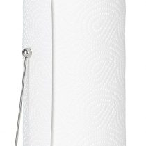 WENKO Kitchen roll Holder Clayton, Stainless steel, Silver matt, 15 x 15 x 33 cm