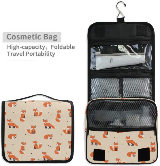 Moyyo Cute Honey Bee Toiletry Bag Travel Wash Bag Organised Toiletry Bag Hanging Toiletry Bag Gym Camping Toiletry Bag Portable Cosmetic Organiser Bag for Women Girls Kids - Image 4