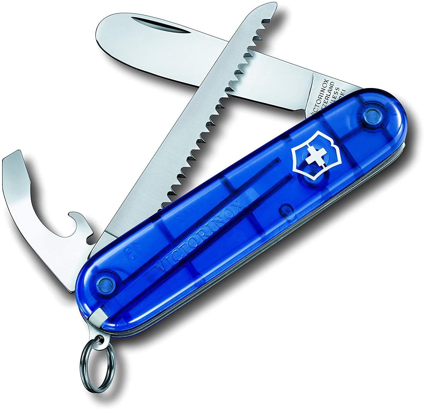 Victorinox My First Victorinox Kids Swiss Army Knife, Small, Multi Tool, 9 Functions, Blue Transparent