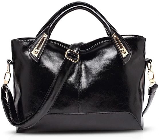 NICOLE&DORIS Fashion Women Tote Handbag Shoulder Bag Messenger Large Waterproof PU Leather Black