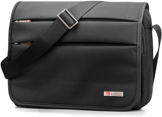 SPAHER Mens Shoulder Bag Laptop Briefcase Ipad Work Messenger Business Office Crossbody Bag Waterproof Travel Gift for Notebook MacBook Air 14" Black